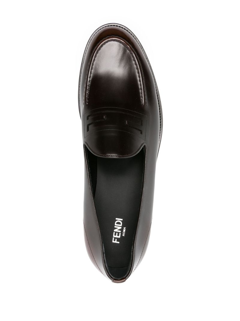 Brown Baguette Leather Loafers