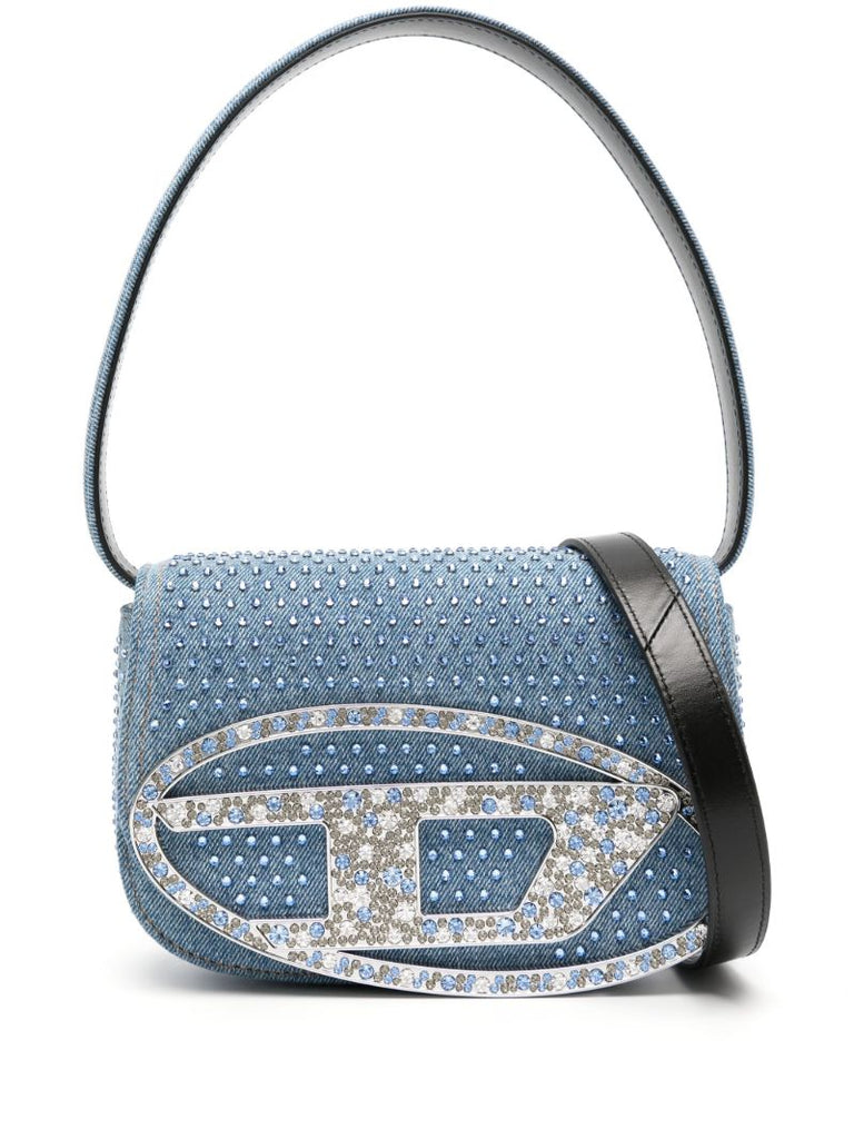 Blue 1dr Embellished Denim Tote Bag