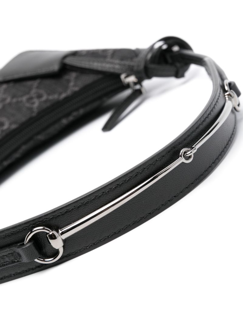 Black Small Horsebit Shoulder Bag