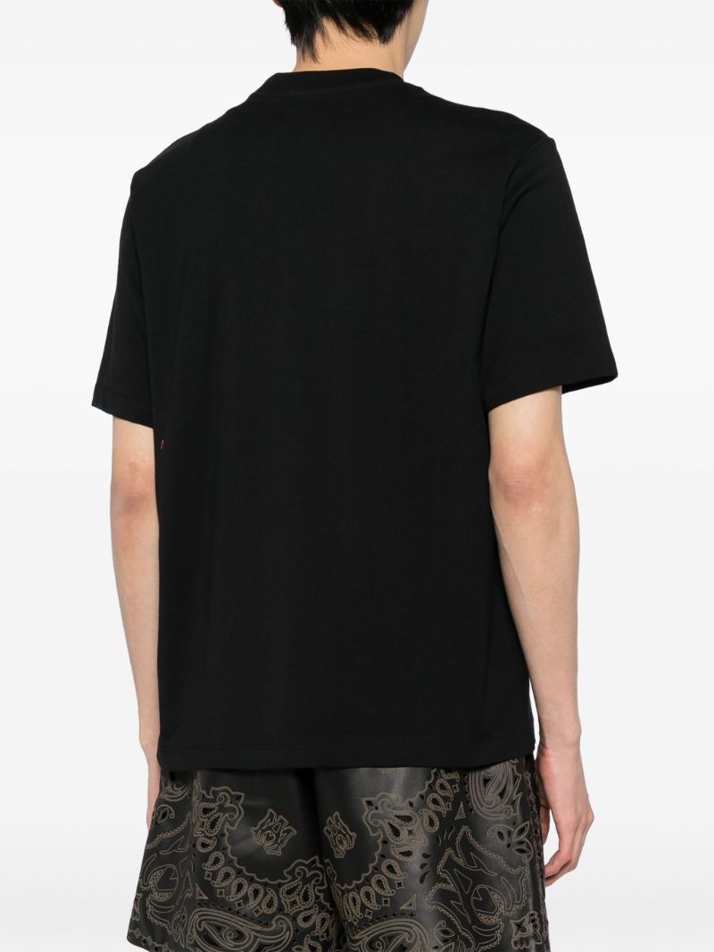 Black Cotton Logo Print T-shirt