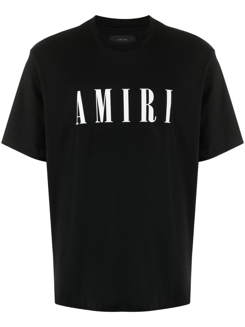 Black Cotton Logo Print T-shirt