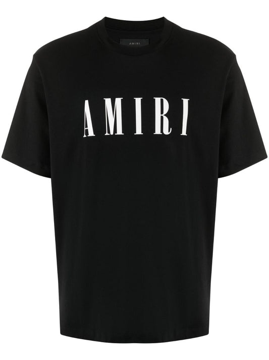 Black Cotton Logo Print T-shirt