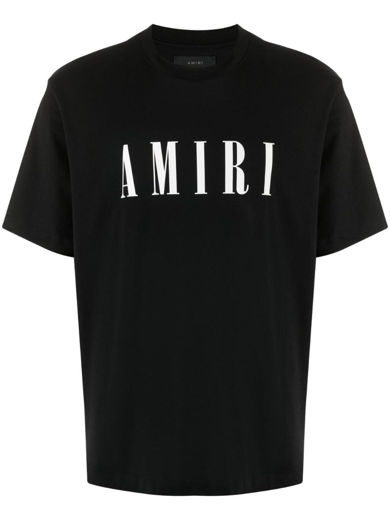 Black Cotton Logo Print T-shirt