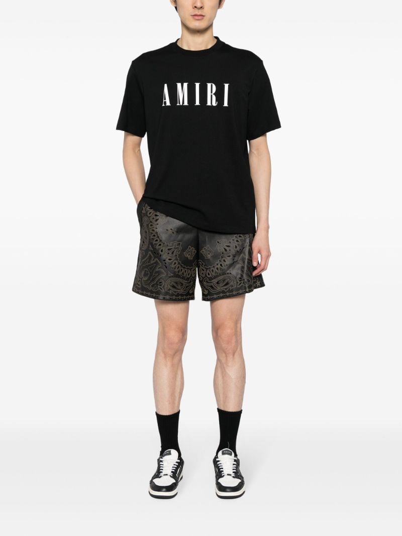 Black Cotton Logo Print T-shirt