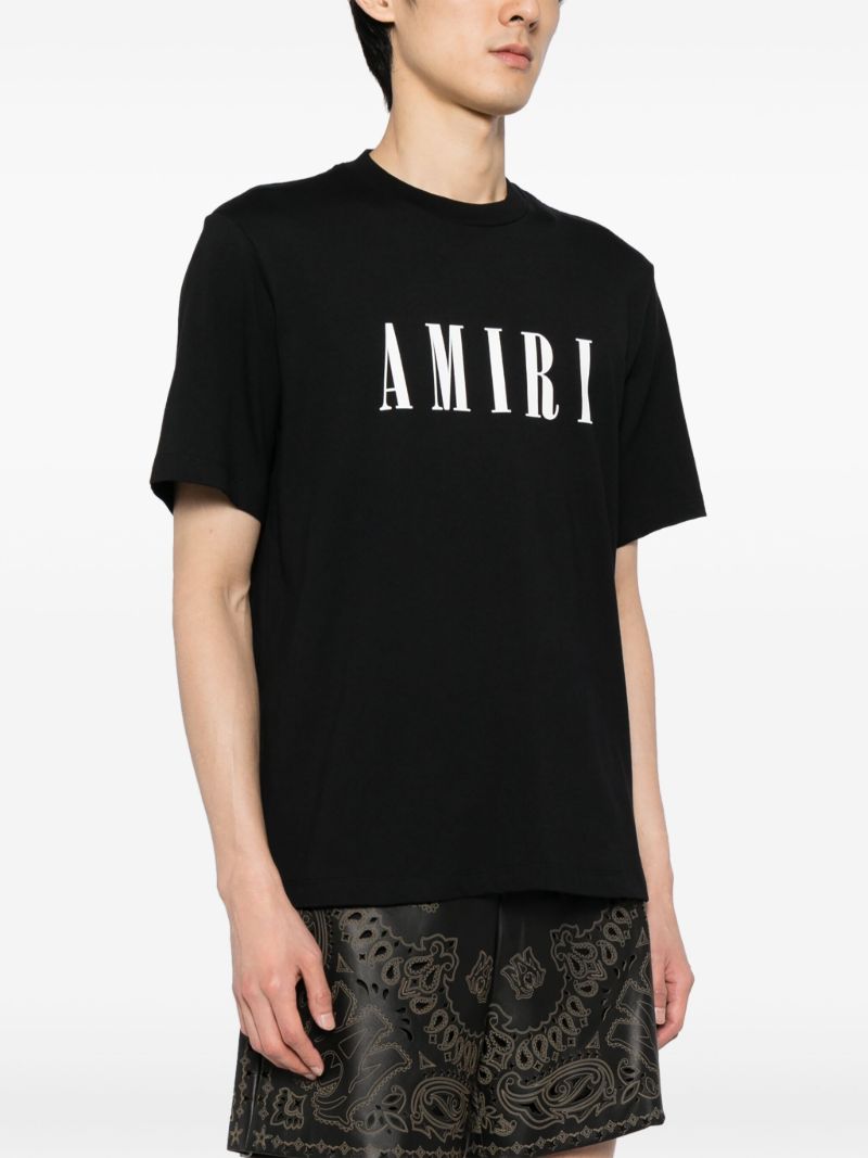 Black Cotton Logo Print T-shirt