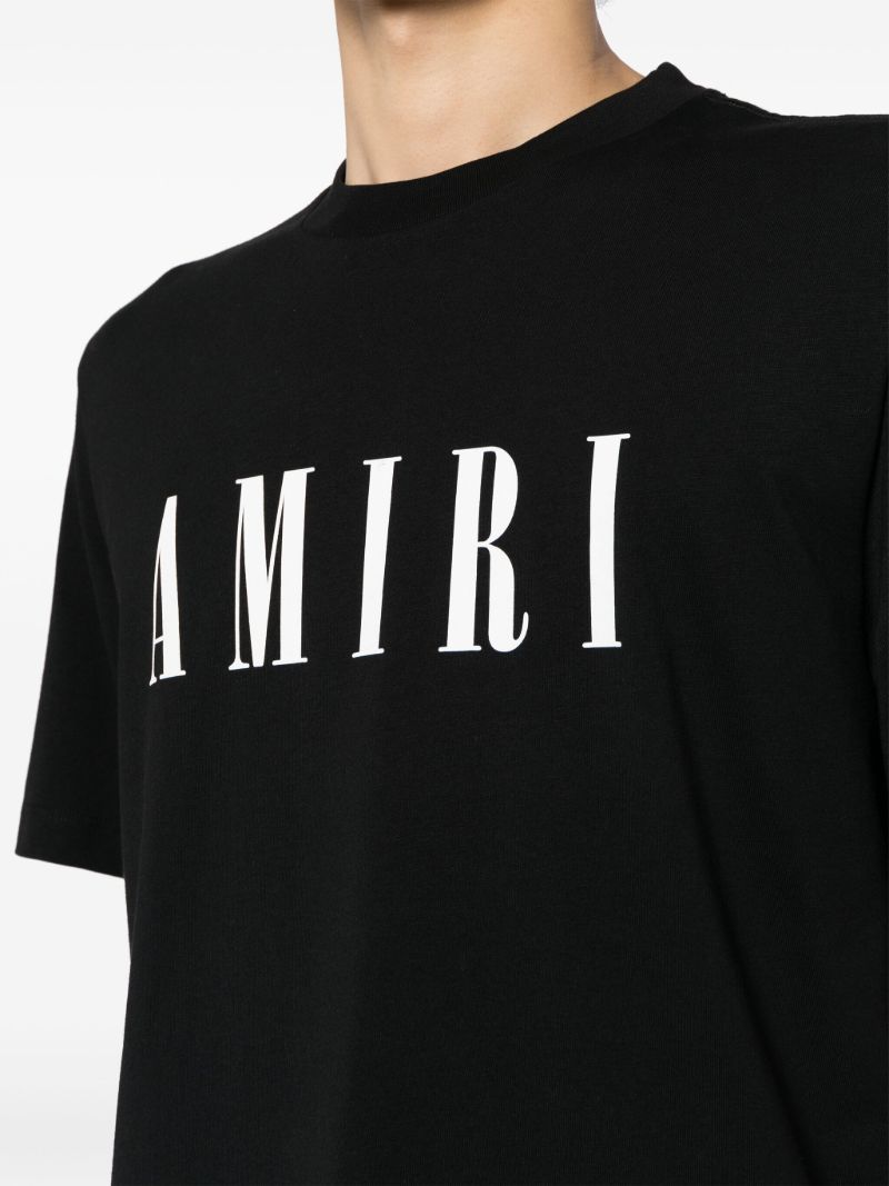 Black Cotton Logo Print T-shirt