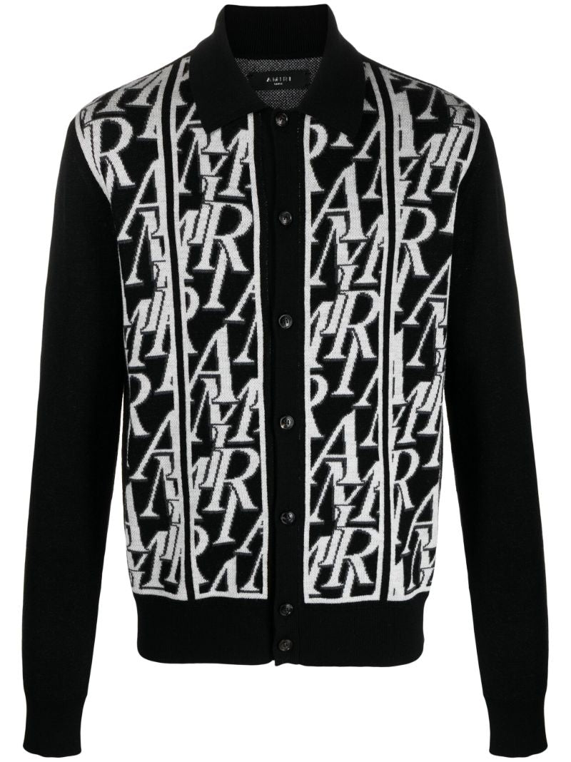 Black Repeat Merino-wool Cardigan