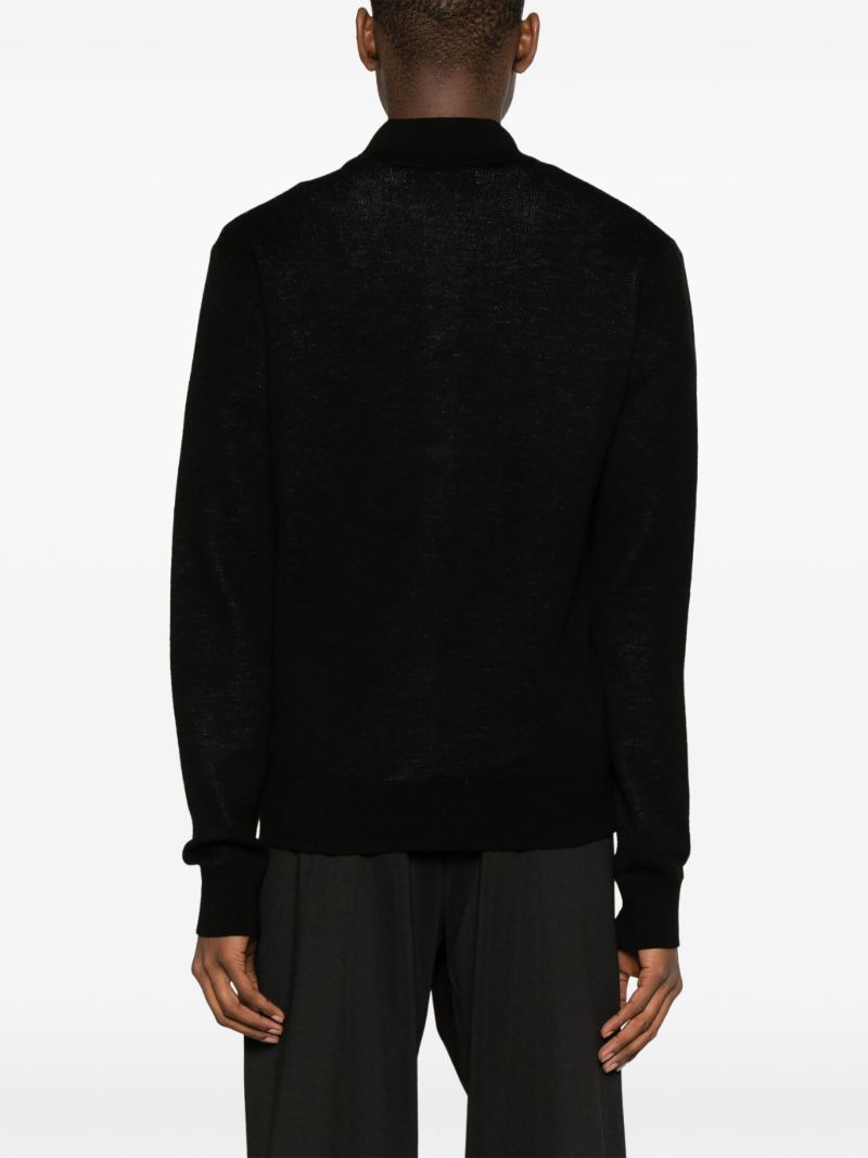 Black Repeat Merino-wool Cardigan