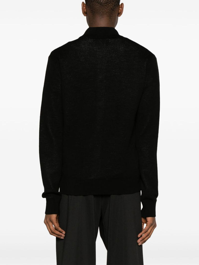 Black Repeat Merino-wool Cardigan