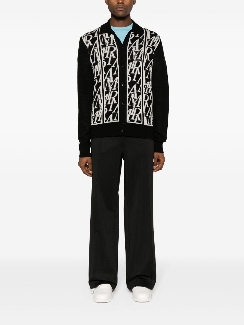 Black Repeat Merino-wool Cardigan