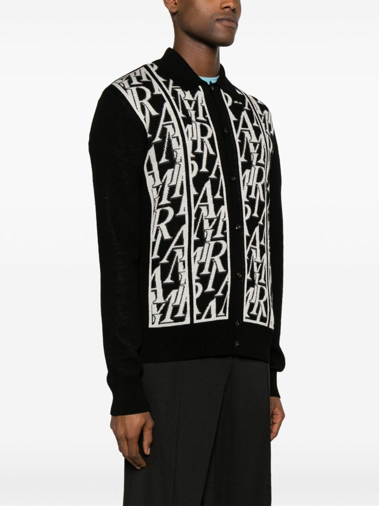 Black Repeat Merino-wool Cardigan