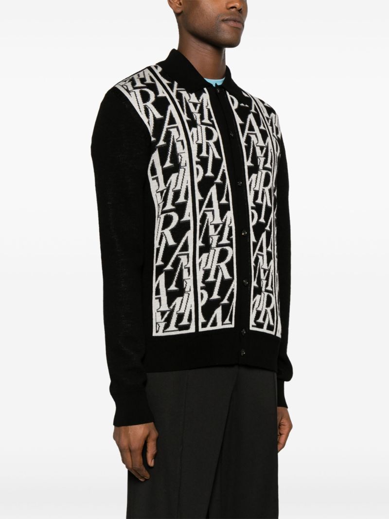 Black Repeat Merino-wool Cardigan