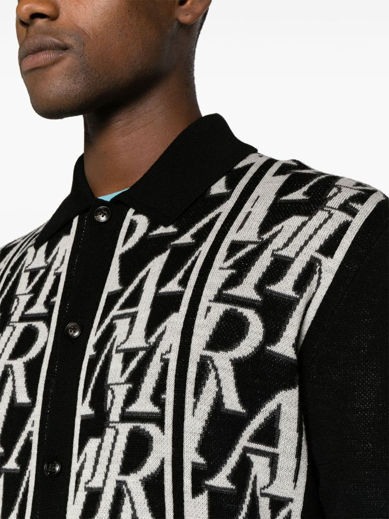 Black Repeat Merino-wool Cardigan