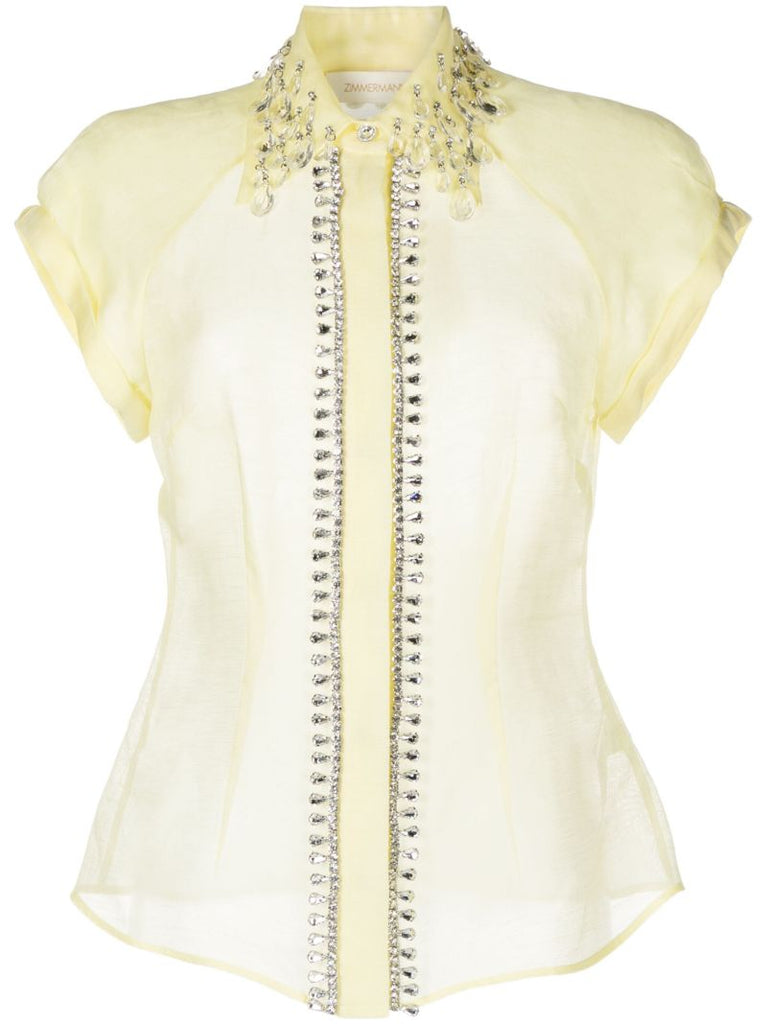 Yellow Matchmaker Diamante Short-sleeve Shirt