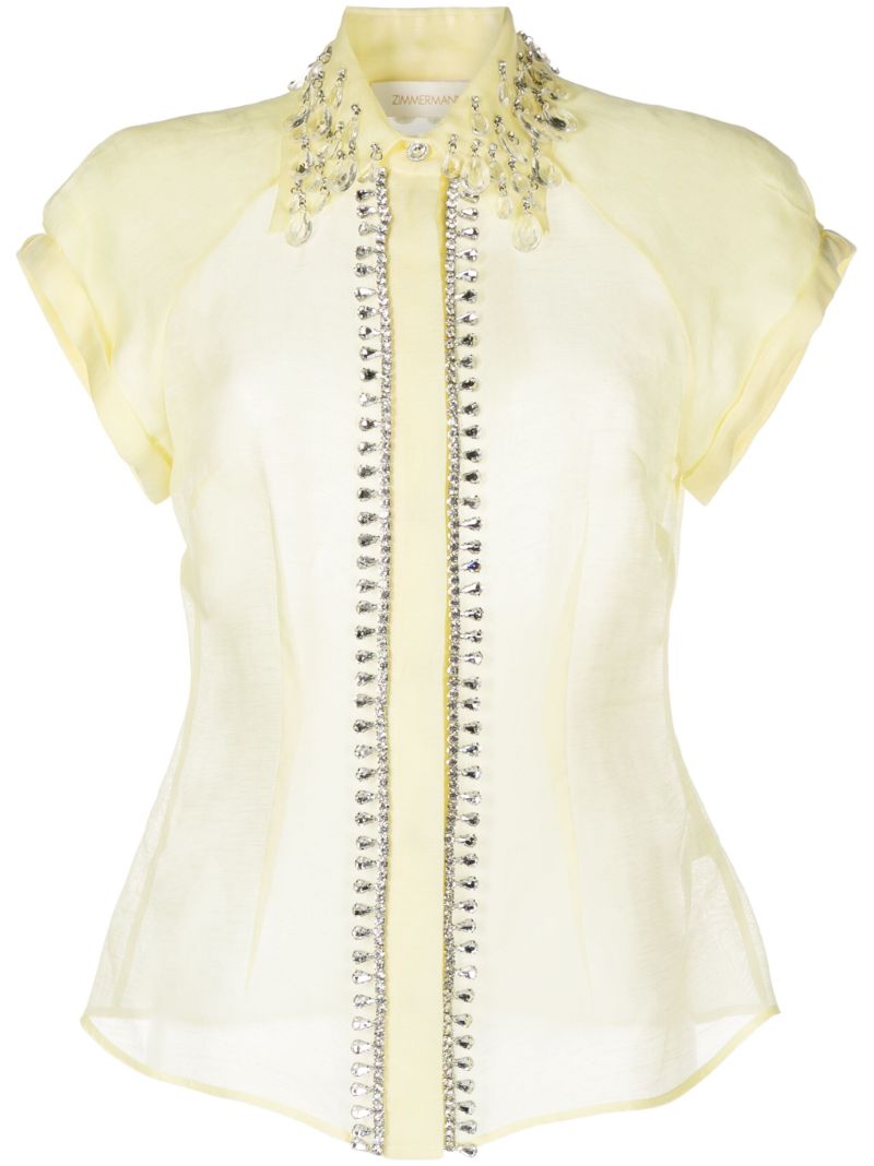 Yellow Matchmaker Diamante Short-sleeve Shirt