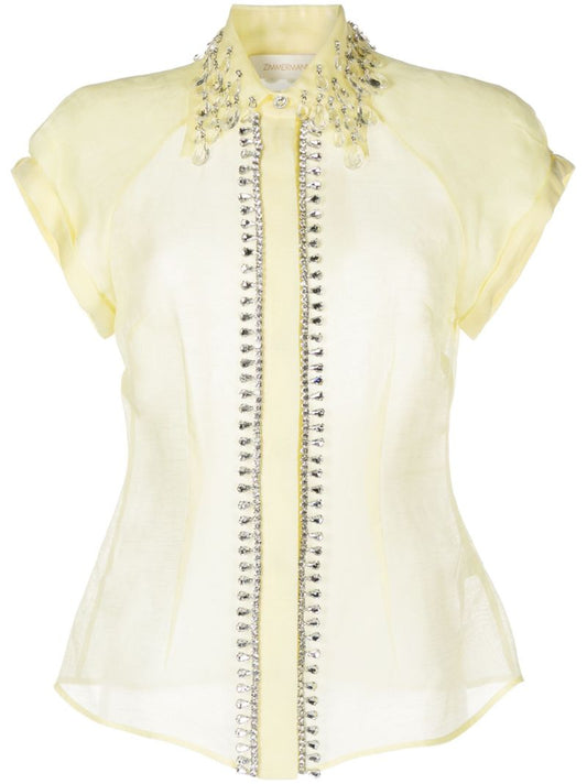 Yellow Matchmaker Diamante Short-sleeve Shirt