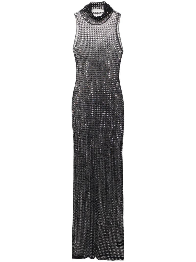 Blue Cristalla Crystal-embellished Maxi Dress