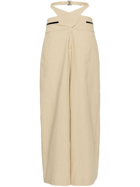 Neutral Mason Bind Wide-leg Trousers