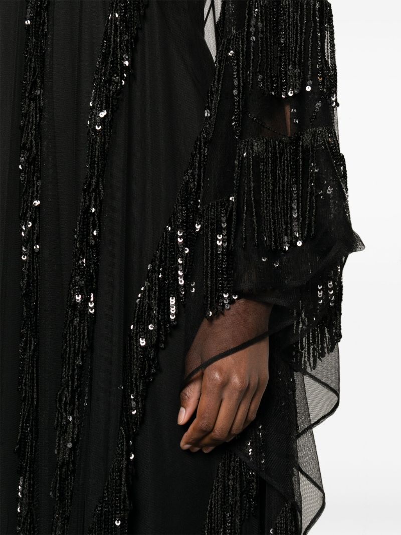 Black Showgirl Sequin-embellished Maxi Dress