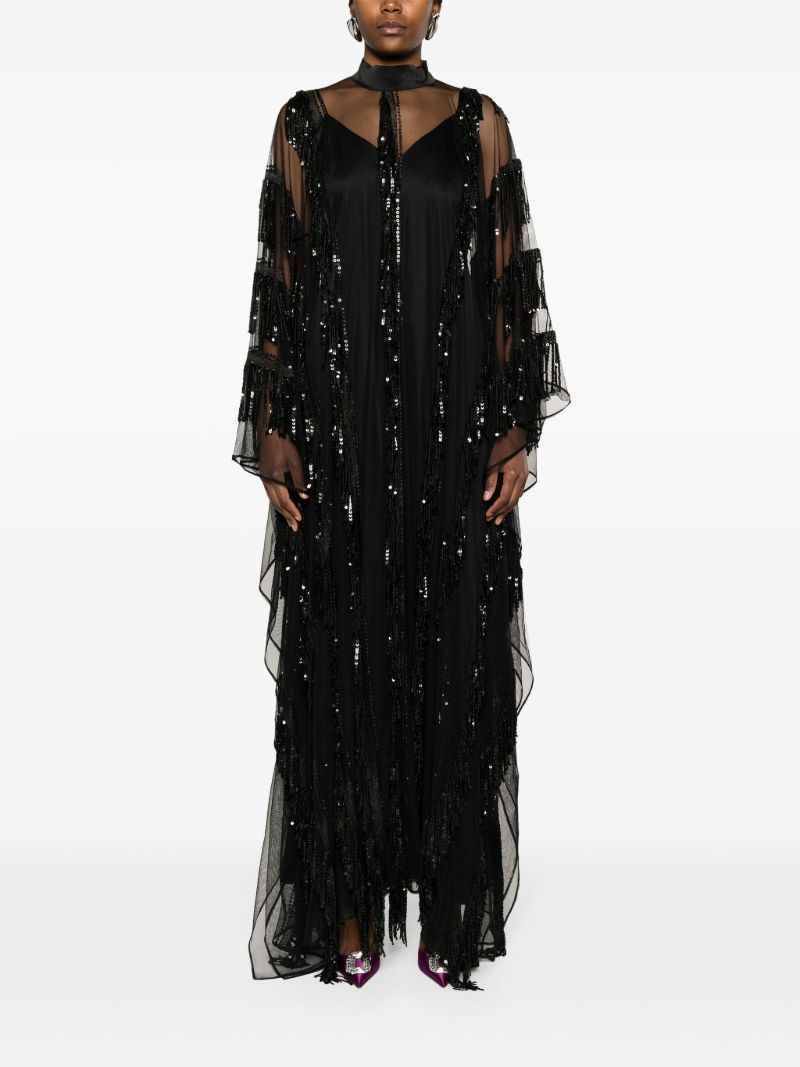 Black Showgirl Sequin-embellished Maxi Dress