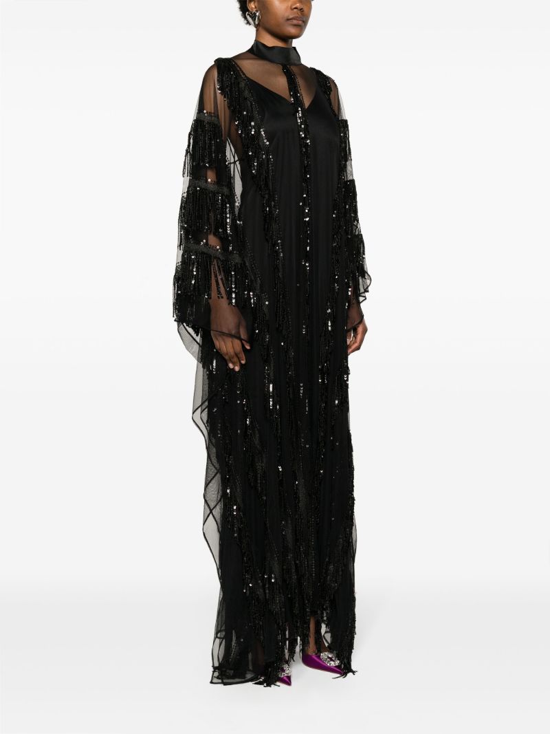 Black Showgirl Sequin-embellished Maxi Dress
