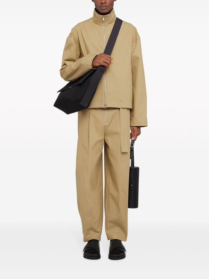 Neutral Zip-front Cotton Jacket