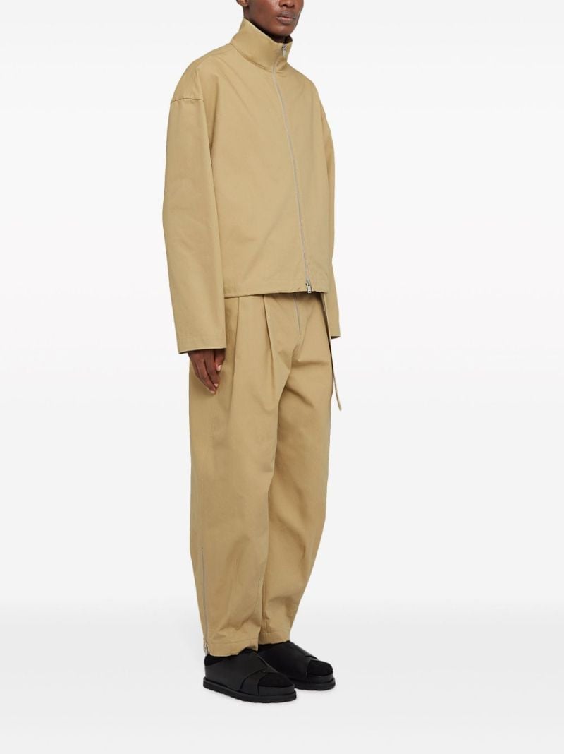 Neutral Zip-front Cotton Jacket
