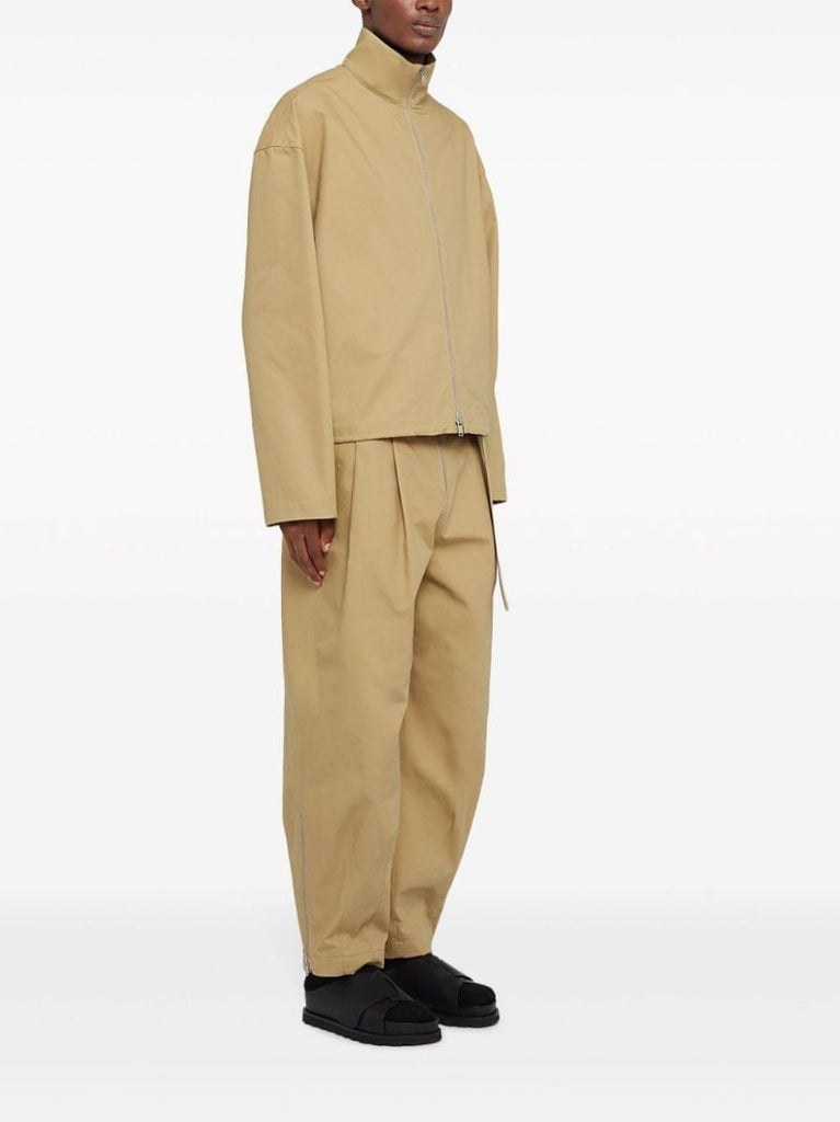 Neutral Zip-front Cotton Jacket