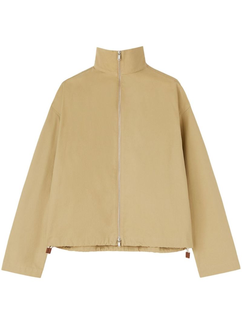Neutral Zip-front Cotton Jacket