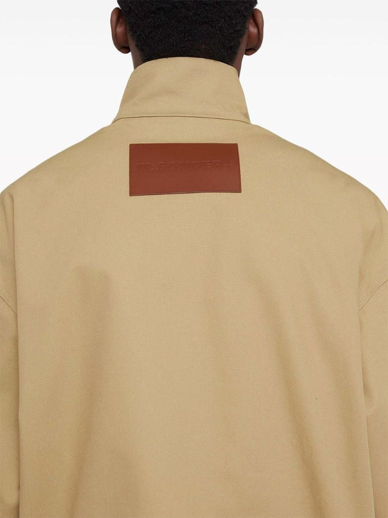 Neutral Zip-front Cotton Jacket