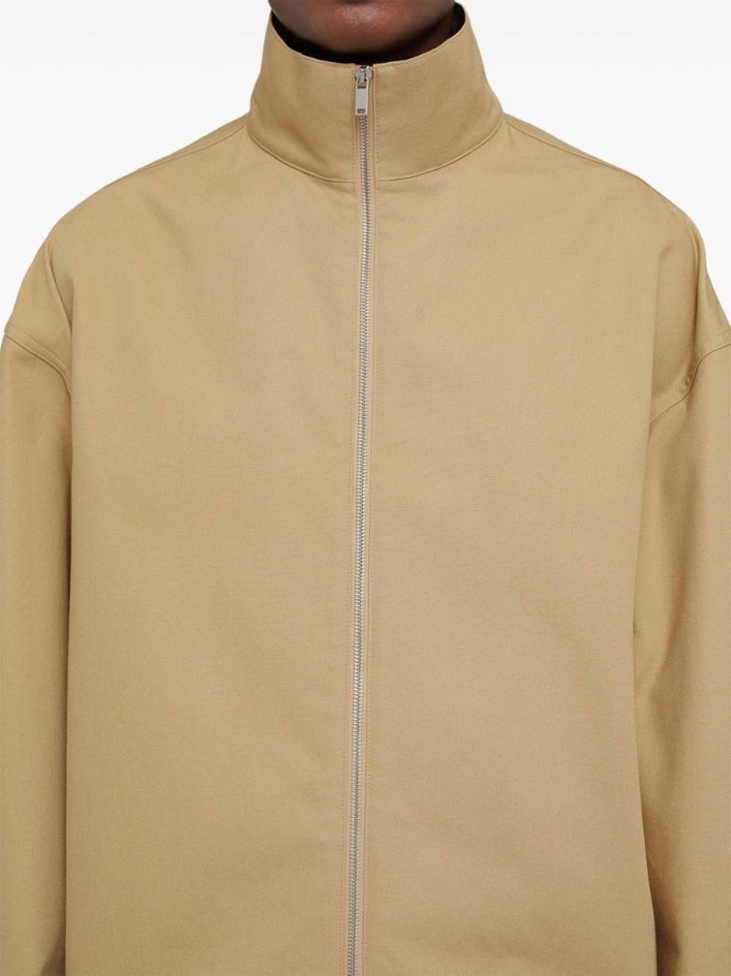 Neutral Zip-front Cotton Jacket