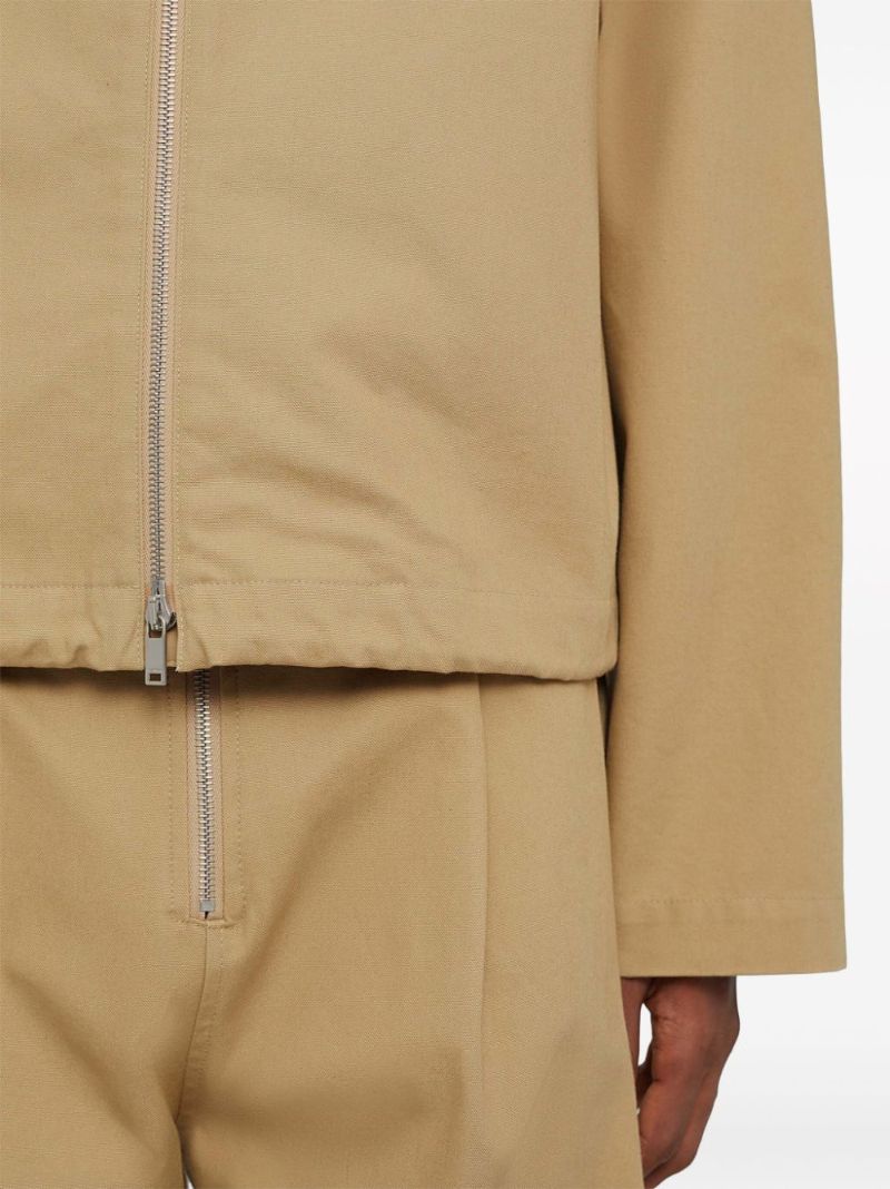 Neutral Zip-front Cotton Jacket