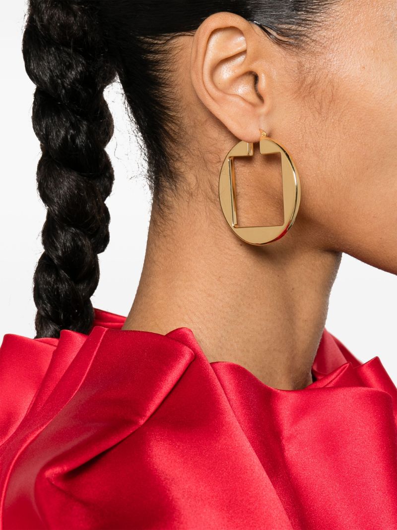 Gold-tone Les Creoles Rond CarrÃ_x0083_Â© Hoop Earrings