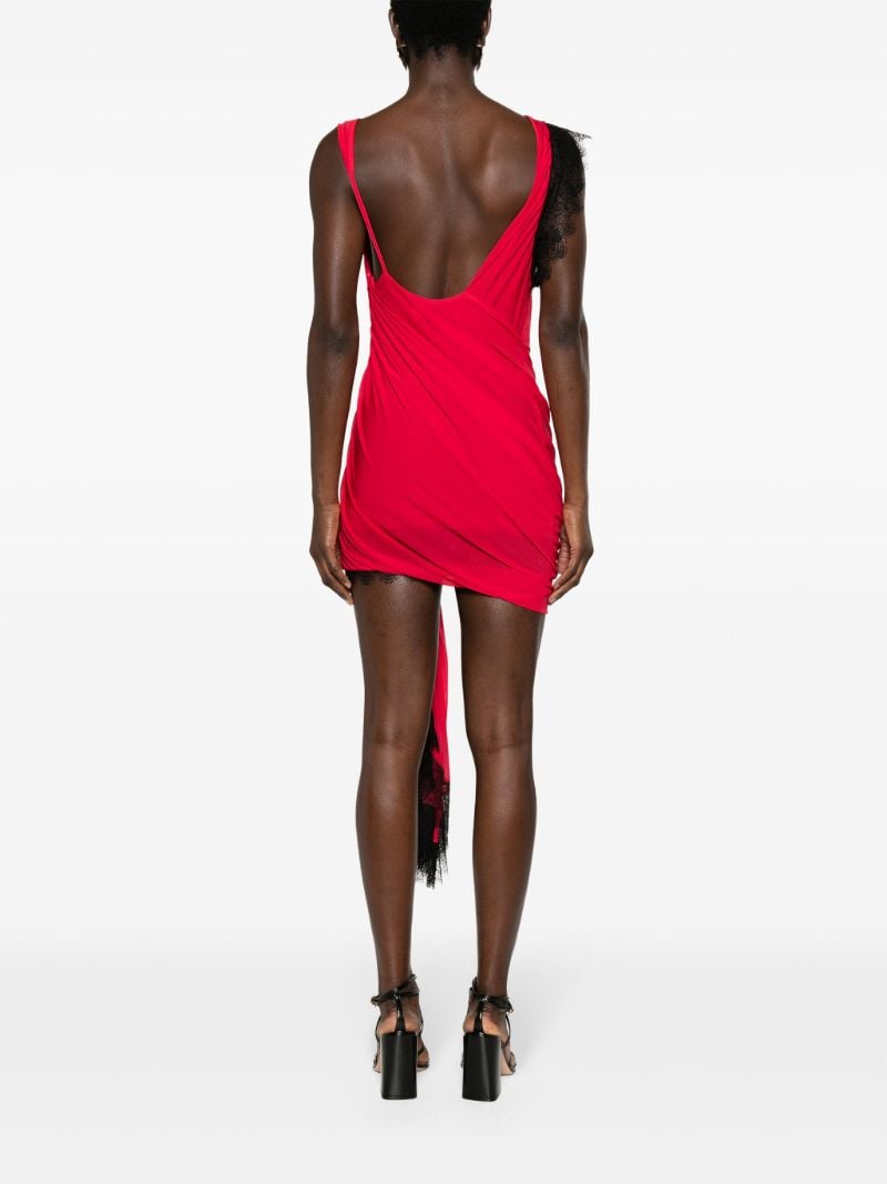 Red Galathea Asymmetric Mini Dress