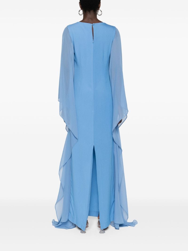 Blue Draped-sleeve Gown