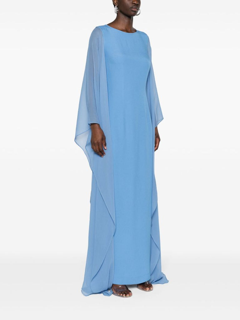 Blue Draped-sleeve Gown