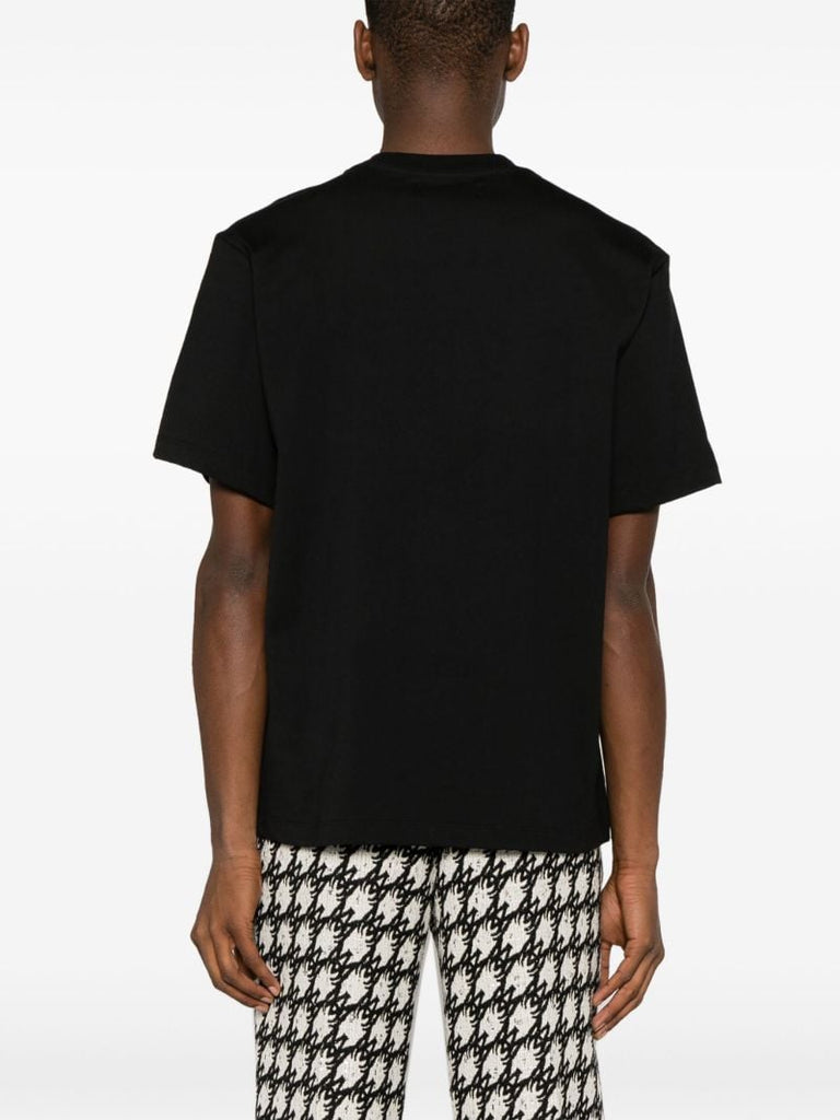 Black Staggered Logo Cotton T-shirt