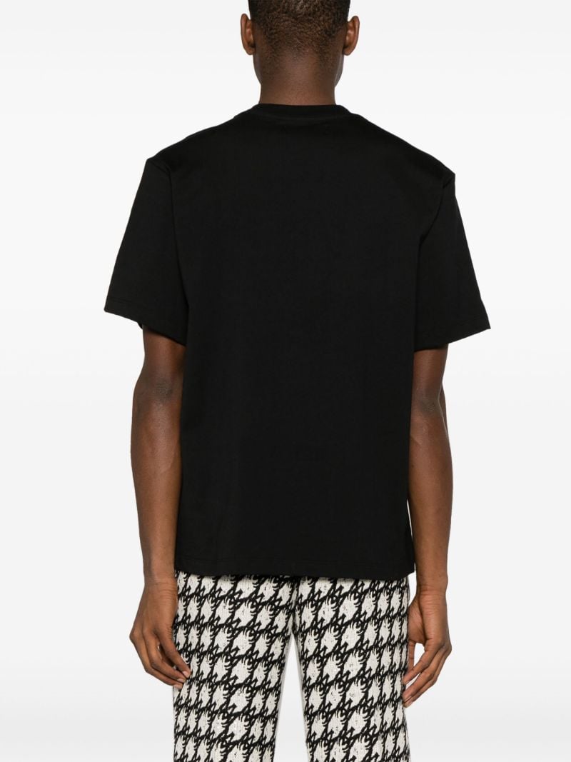 Black Staggered Logo Cotton T-shirt
