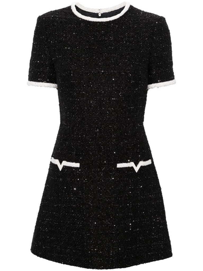 Black Glaze Tweed Mini Dress
