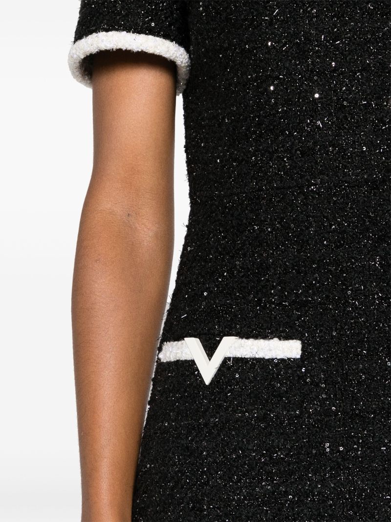 Black Glaze Tweed Mini Dress