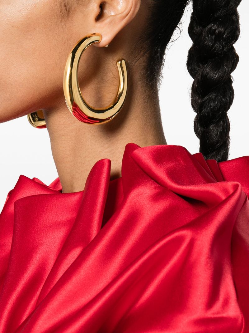 Gold-tone Les Grandes CrÃ_x0083_Â©oles Ovalo Hoop Earrings
