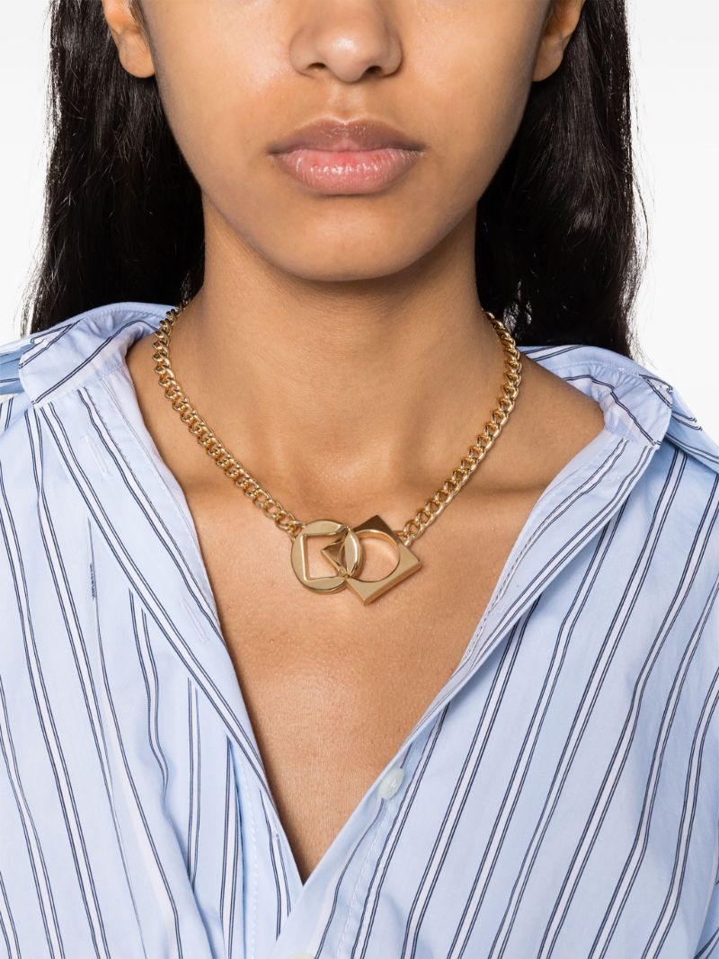 Gold Geometric-charm Choker Necklace