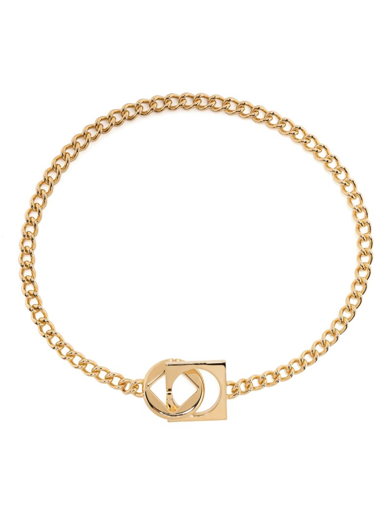 Gold Geometric-charm Choker Necklace