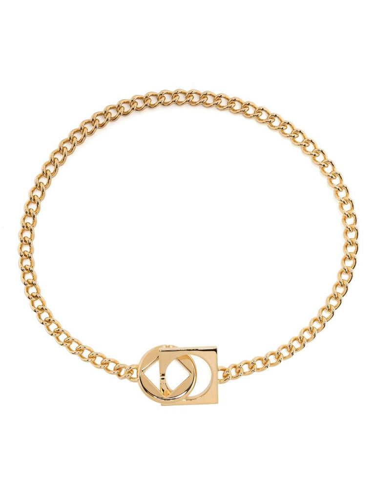 Gold Geometric-charm Choker Necklace