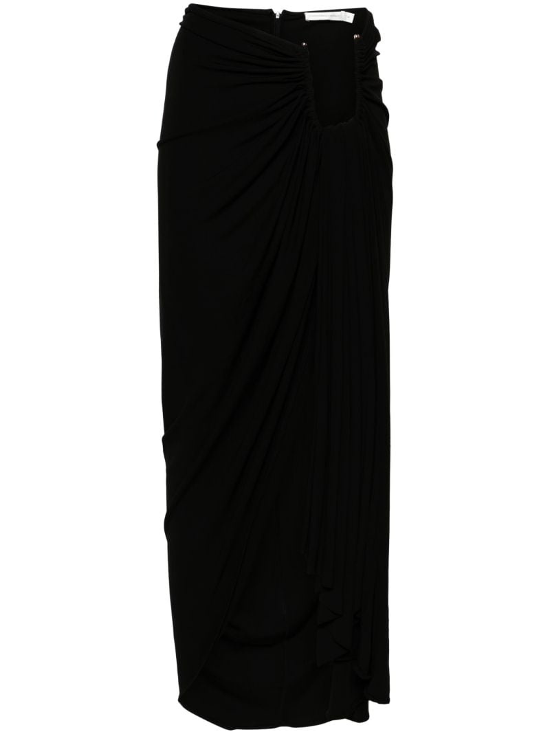Black Odessa Arced Draped Skirt