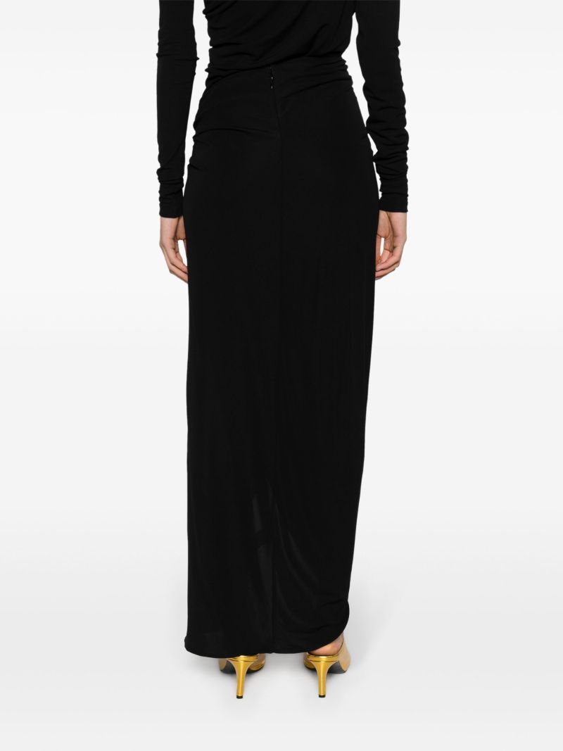 Black Odessa Arced Draped Skirt