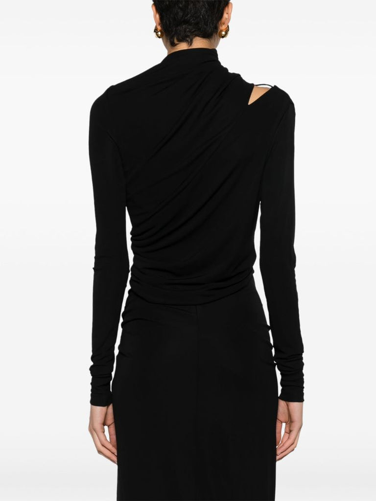 Black Monstera Cut-out Top