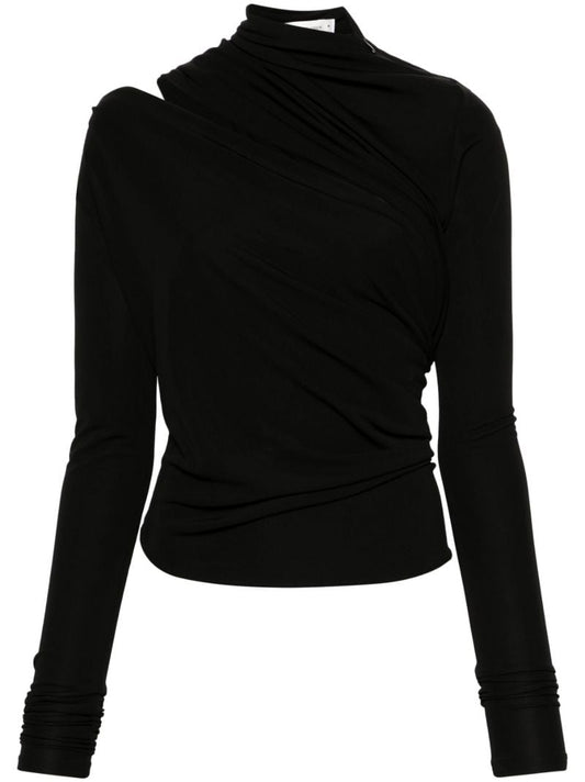 Black Monstera Cut-out Top