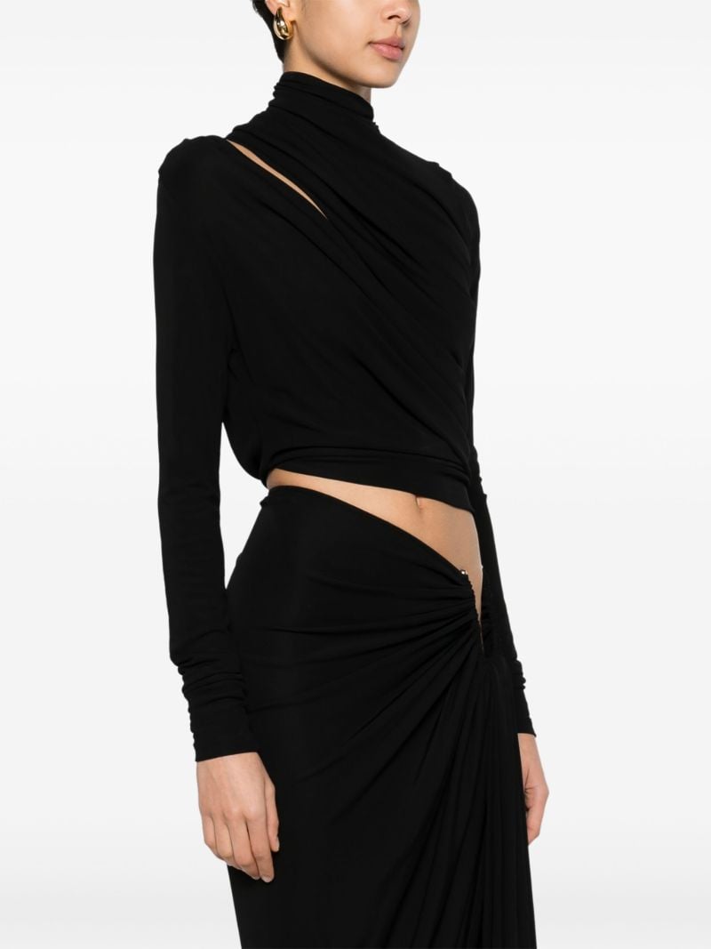 Black Monstera Cut-out Top