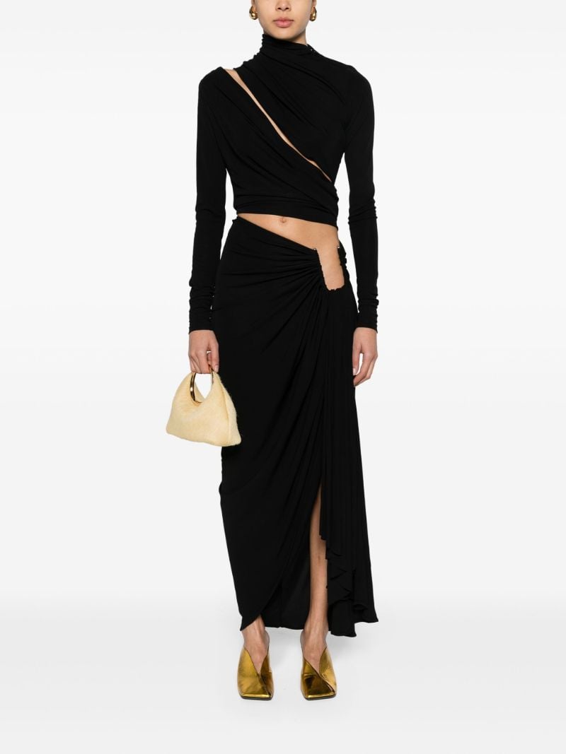 Black Monstera Cut-out Top